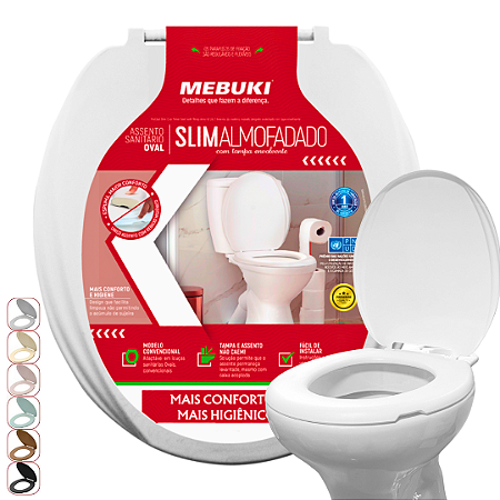Assento Sanitário Almofadado Slim Oval Higienico