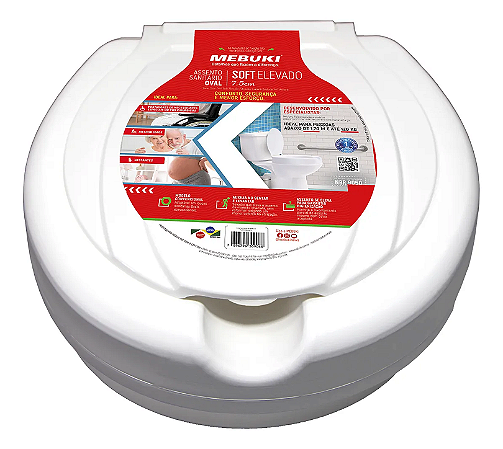 Assento Sanitario Elevado Soft Altura 7,5cm Oval Universal