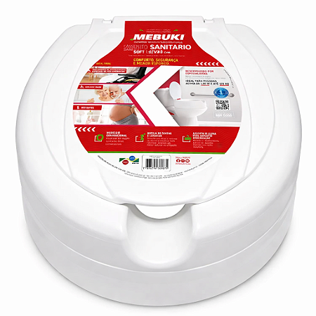 Assento Sanitario Elevado Soft Altura 13,5cm Oval Universal