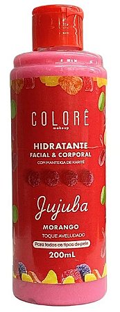 Hidratante Facial e Corporal Jujuba Morango 200ml - Colorê Makeup