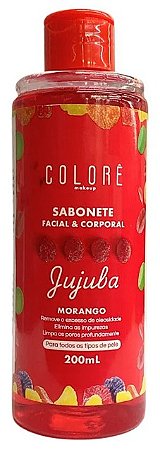 Sabonete Facial e Corporal Jujuba Morango 200ml Colorê Makeup