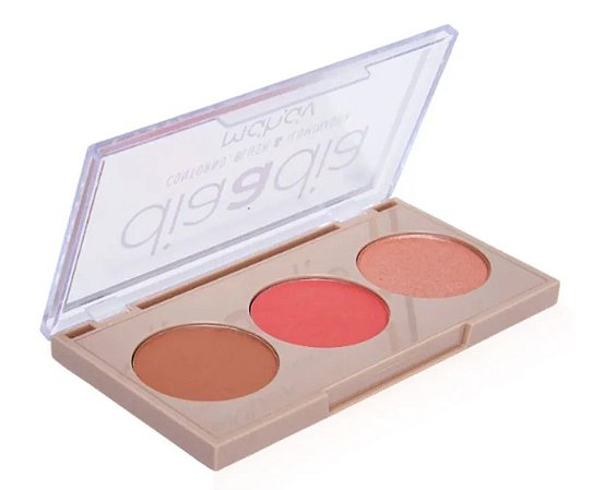 Trio Contorno, Blush e Iluminador Dia a Dia - Mahav