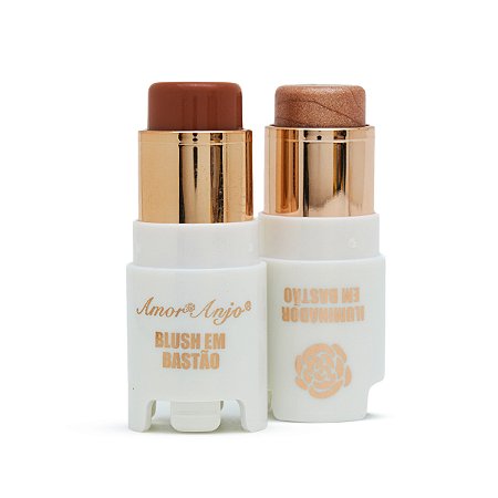 Blush e Iluminador em Bastão Cor 01 a 04 - Amor e Anjo 4,8g Cor:724269003 (7242