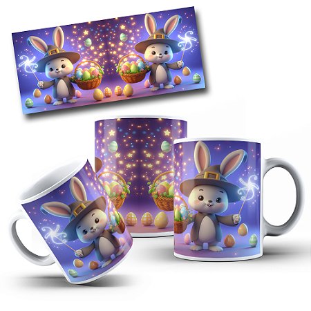 Título: Caneca de Páscoa: Um Doce Abraço em Formato de Porcelana 🐰☕