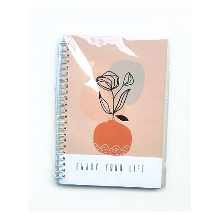 Caderno Coleções enjoy Your Life Laranja