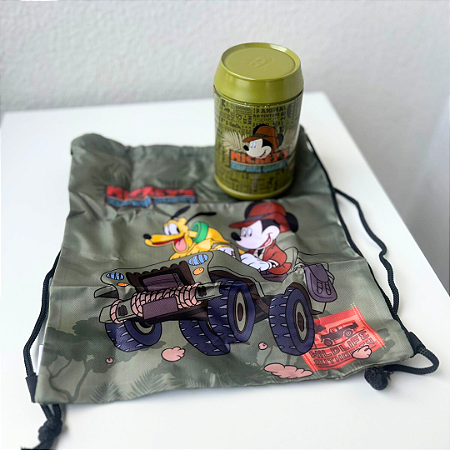 Porta Objeto com Mochila, Latinha Mickey Verde
