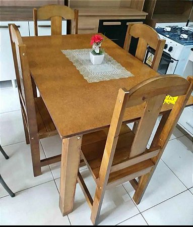 Mesa 4 Cadeiras Madeira