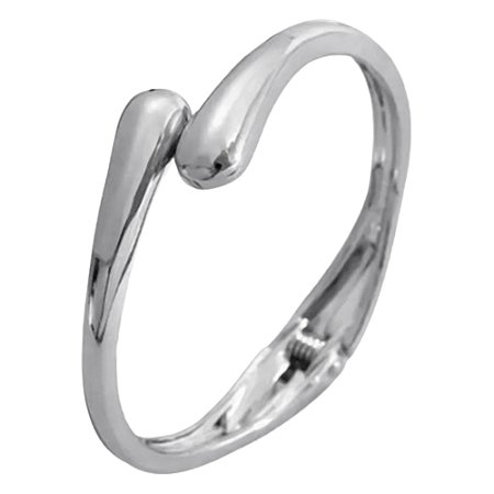 Bracelete Fecho Articulado Liso - Banho Níquel