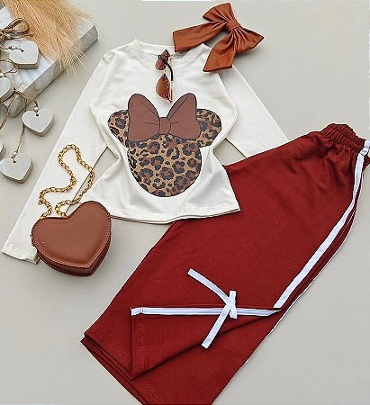 Calça Laço moletom cor canela