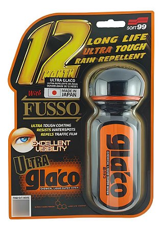 Repelente De Água Ultra Glaco Fusso Soft99 70ml Até 12 Meses
