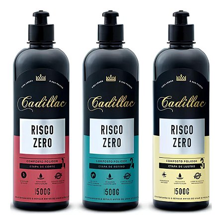 Kit Polimento Risco Zero Corte Refino Lustro Cadillac 500g