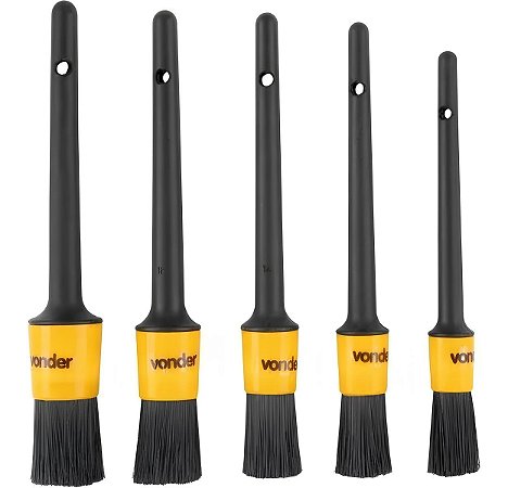 Kit Pincel Lavagem Limpeza Detalhada Carro Moto Vonder