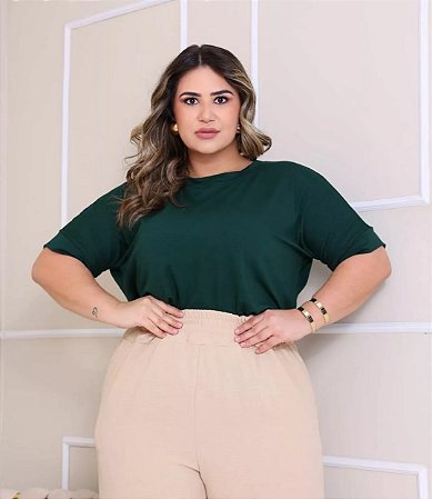 MEGA BLUSA VISCOLAYCRA LISA PLUS SIZE 46 AO 52
