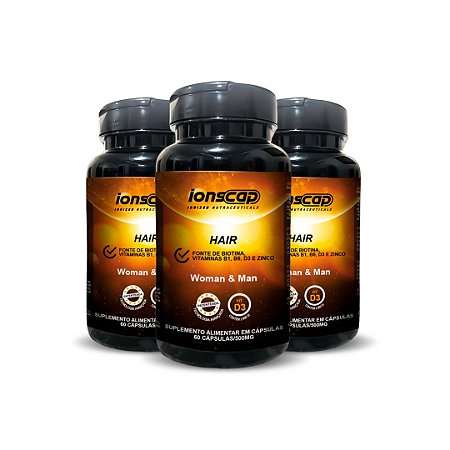 Ionscap Hair (03 Frascos) 500Mg 60Capsulas – 129,90 cada