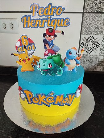 Topo De Bolo Topper De Bolo Aniversário Pokémon