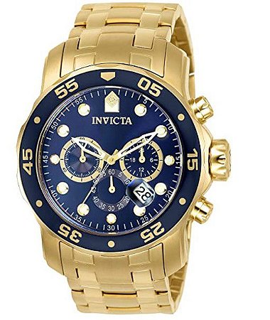 Relógio masculino Invicta 0073 Pro Diver Collection ouro 18k