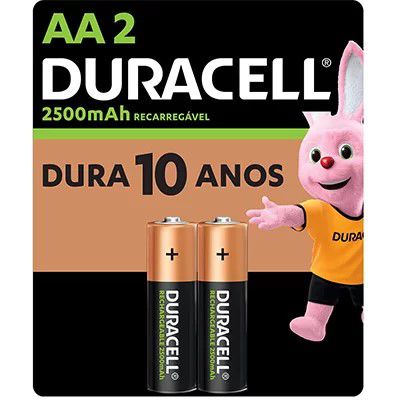 Pilha Alcalina AAA Pequena Duracell Com 2 Unidades