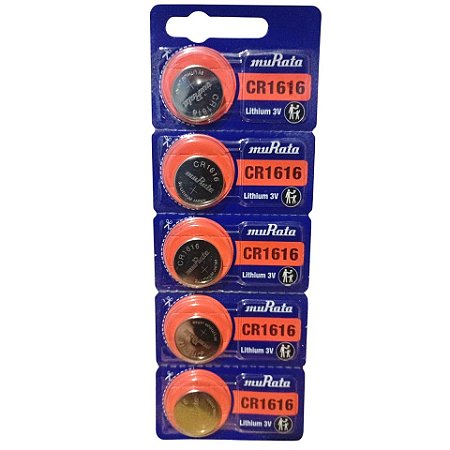 Bateria de Lítio Murata CR1616 3V Original - Cartela com 5 Unidades