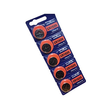 Pilha Bateria Moeda 1620 Murata kit com 5 unidades