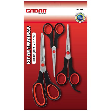 Kit de Tesouras Gadan-3 Unidades para Corte Preciso
