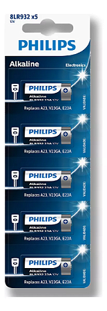 Pilhas A23 12v Philips kit com 5 unidades