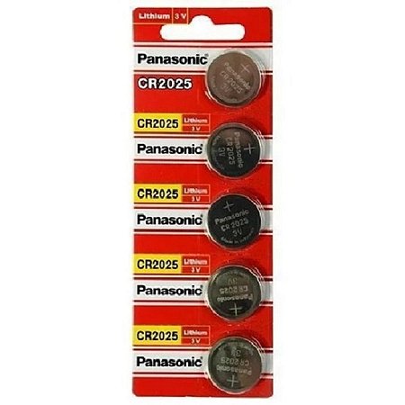 Bateria Lithium 3v Cr2025 Panasonic,cartela com 5 uns