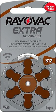 Pilha  bateria Auditiva 312 Rayovac Cartela C/ 6 Unds