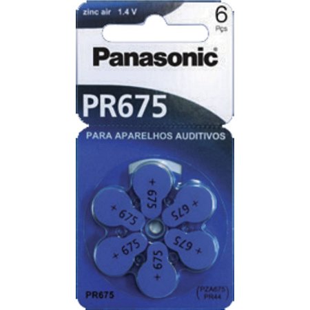 Pilha Auditiva PR675 Panasonic Cartela C/ 6 Unids