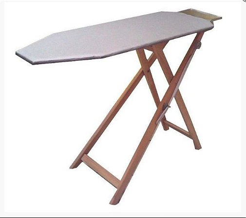 Tabua De Passar Roupas Madeira Resistente Capa Metal 30 CM
