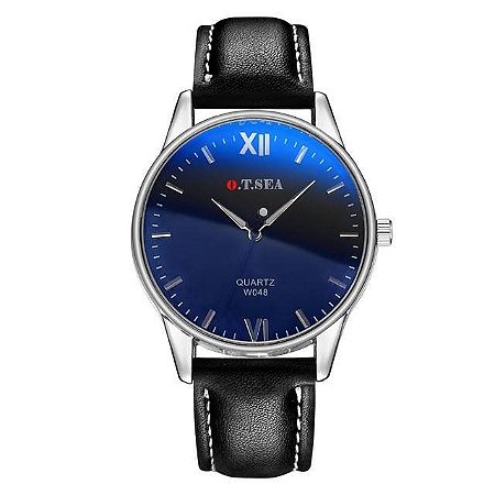 Relogio Masculino Pulseira Em Couro Estilo Social Otssea