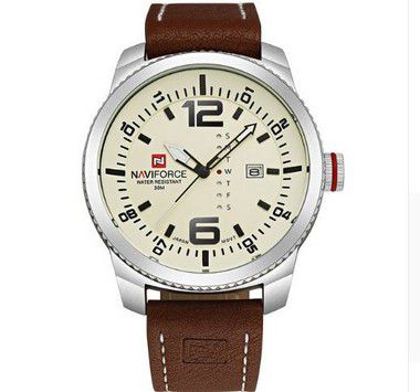 Relogios Masculino Esportivo Militar Couro Naviforçe Origina 9063