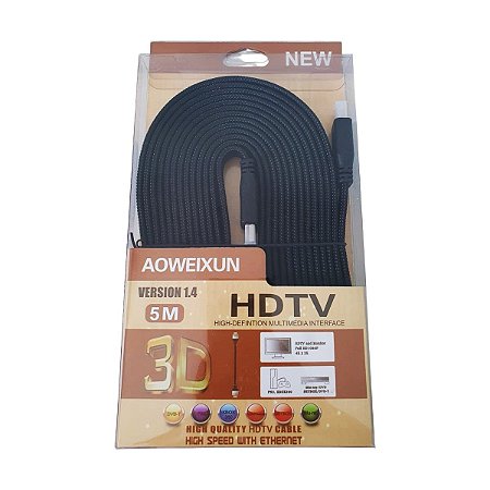 KIT 10 CABOS HDMI 4K TRANÇADO 5 METROS 5M HDMI