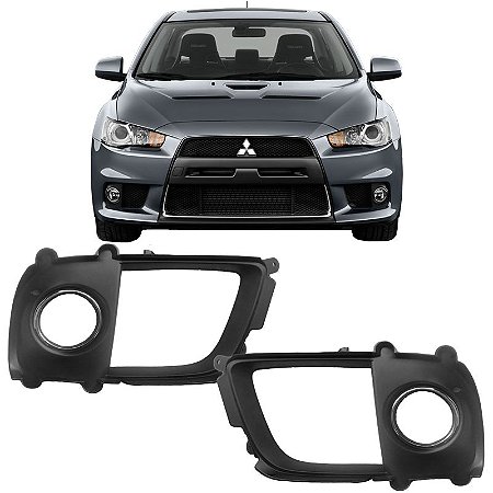 MOLDURA FAROL MILHA NEBLINA COM ARO CROMADO LANCER EVOLUTION