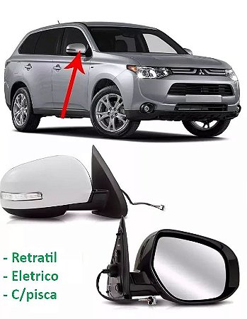 RETROVISOR ELETRICO COM PISCA E RETRATIL OUTLANDER 2014 2015 2016 2017 2018 2019 2020 2021 2022