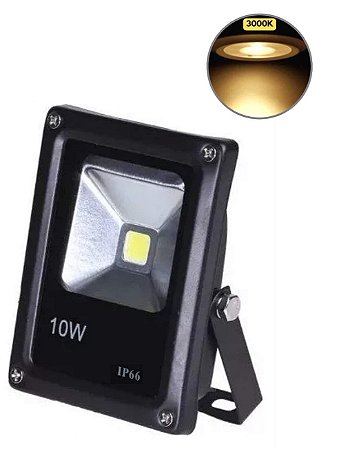 REFLETOR SLIM SUPER LED 10W BRANCO QUENTE 3000-3500K BIVOLT IP66 10WW-T2