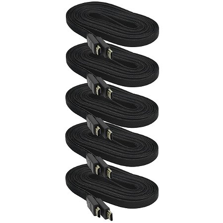 KIT 5 CABOS 4K TRANÇADO 2 METROS HDMI HDTV-2M