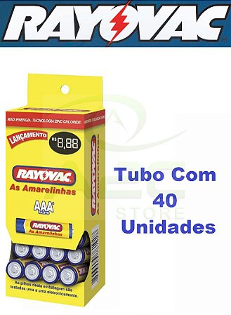 PILHA ZINCO AAA (PALITO) TUBO C/40 10303 RAYOVAC
