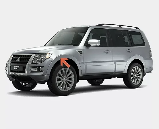 MOLDURA ALARGADOR FLARE PARALAMA DIANTEIRO PAJERO FULL 2008 2009 2010 2011 2012 2013 2014 2015 2016 2017 2018 2019