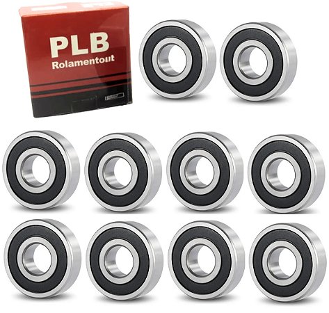 KIT 10 ROLAMENTOS ESFERAS 6305-2RS DDU VEDAÇÃO AÇO E BORRACHA MEDIDA 25x62x17