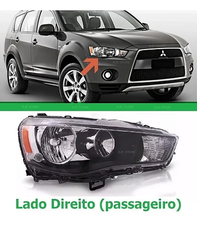 FAROL DIANTEIRO OUTLANDER 2010 2011 2012 2013