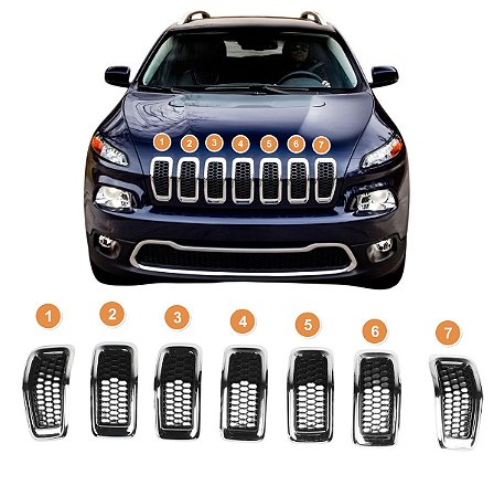 GRADE CROMADA PARACHOQUE DIANTEIRO JEEP CHEROKEE 2014 2015 2016