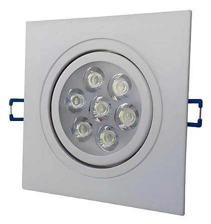 SPOT LED QUADRADO EMBUTIR BRANCO FRIO 7W 6000-6500K MPG THD F804