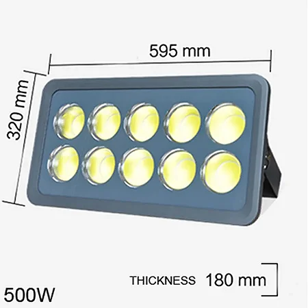 REFLETOR HOLOFOTE LED 500W 6000-6500K BRANCO FRIO IP66 BIVOLT