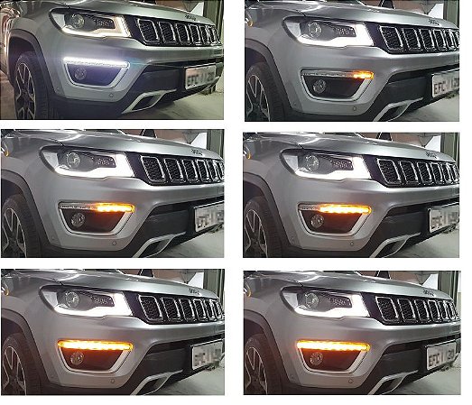 Luz Diurna Drl Com Pisca Sequencial Led Jeep Compass A C Store