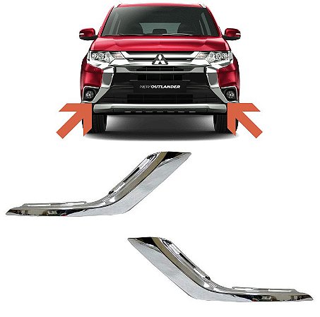 FRISO MOLDURA INFERIOR CROMADA PARACHOQUE DIANTEIRO OUTLANDER 2016 2017 2018 2019 2020 2021