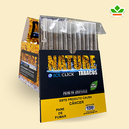TABACO BOLADO NATURE ICE CLICK TABACOS | Caixa c/ 10 carteiras X 12 Tabacos bolados