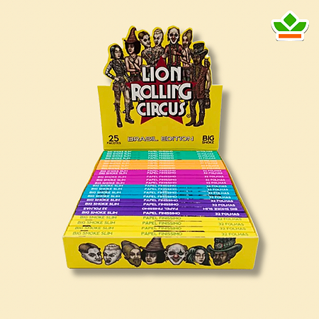 SEDA LION ROLLING CIRCUS TRADICIONAL KING SIZE SLIM | CAIXA C/ 25 UN