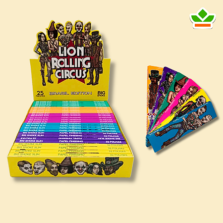 SEDA LION ROLLING CIRCUS TRADICIONAL KING SIZE SLIM | CAIXA C/ 25 UN