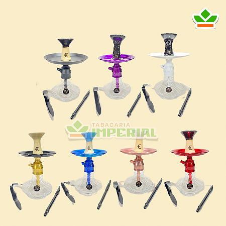 NARGUILÊ COMPLETO | BASE + STEAM + ROSH + MANGUEIRA + PEGADOR + PRATO
