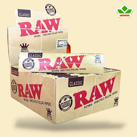 RAW CLASSIC KING SIZE | Caixa c/ 50 livretos de 32 sedas